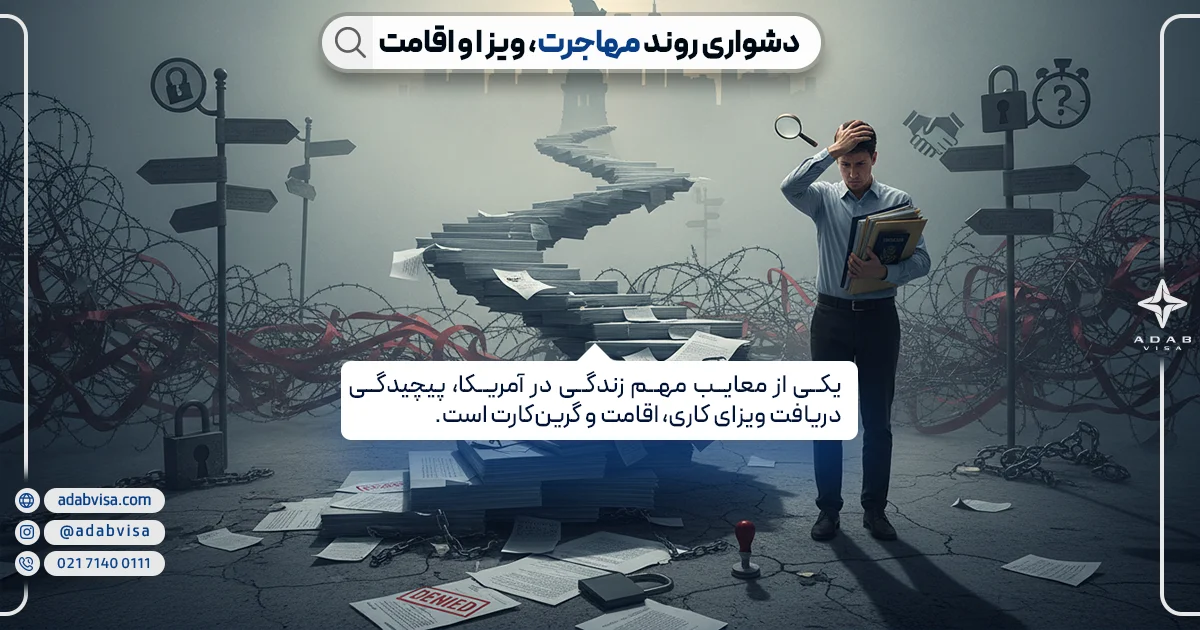 معایب زندگی در آمریکا | دشواری روند مهاجرت به آمریکا | ادب ویزا